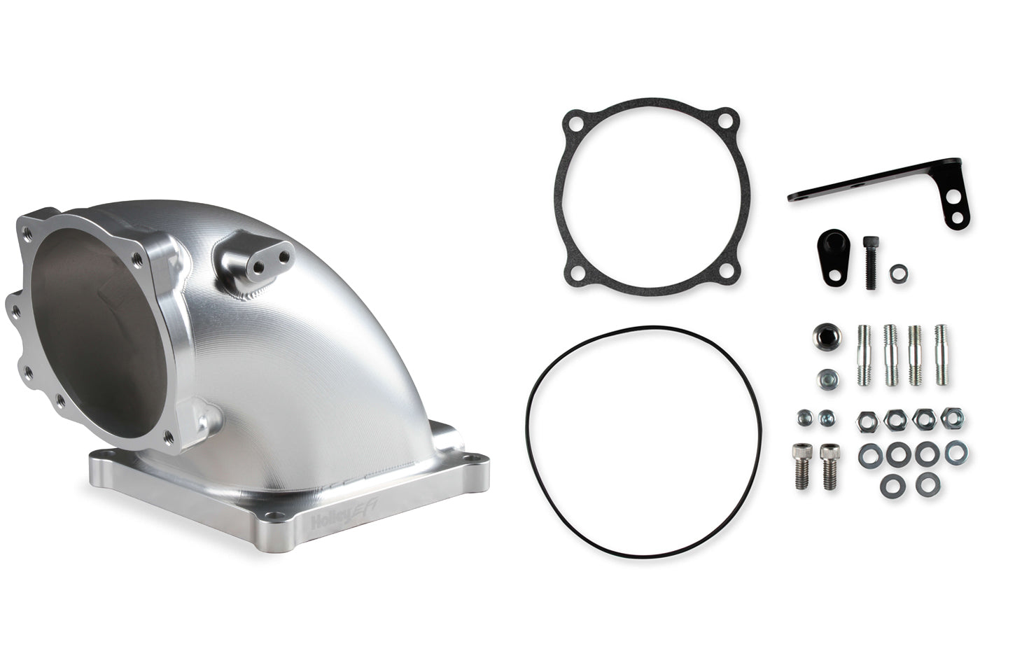 Billet Elbow Kit Ford 5.0L to 4500 - Silver Air Intake Inlet Tubes, Elbows, and Components Holley EFI