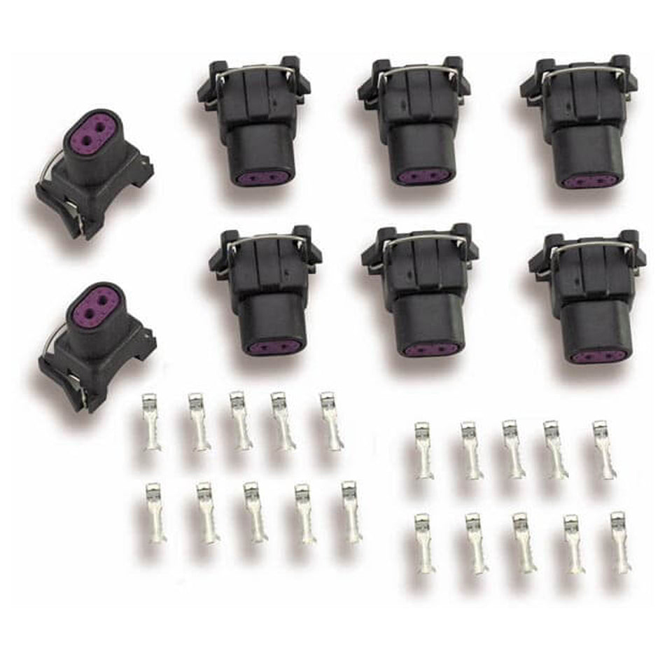 Delphi Injector Terminal & Connector Kit 8pk Wiring Connectors and Terminals Holley EFI