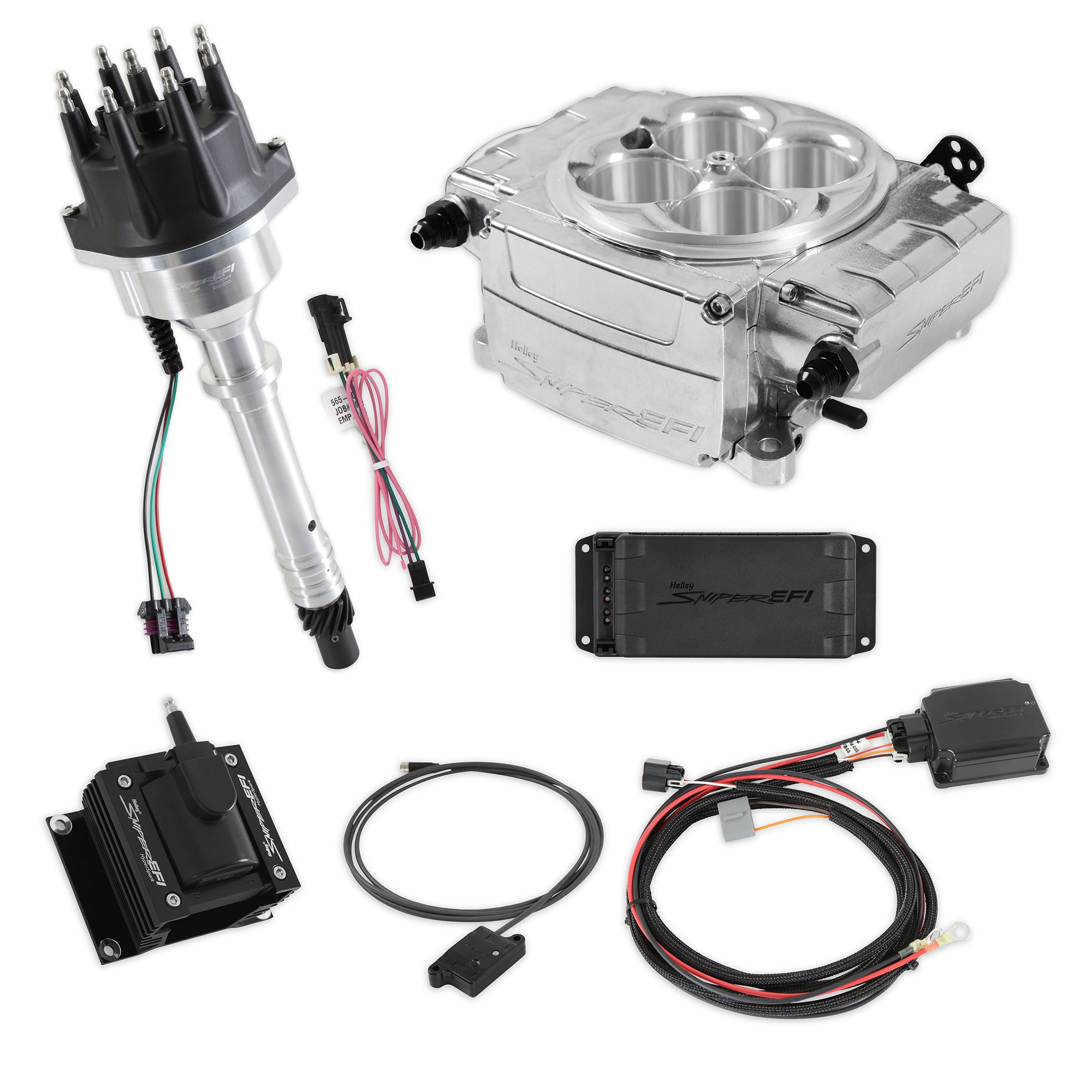Sniper 2 EFI Bundle Kit SBC Polished Electronic Fuel Injection Systems Holley