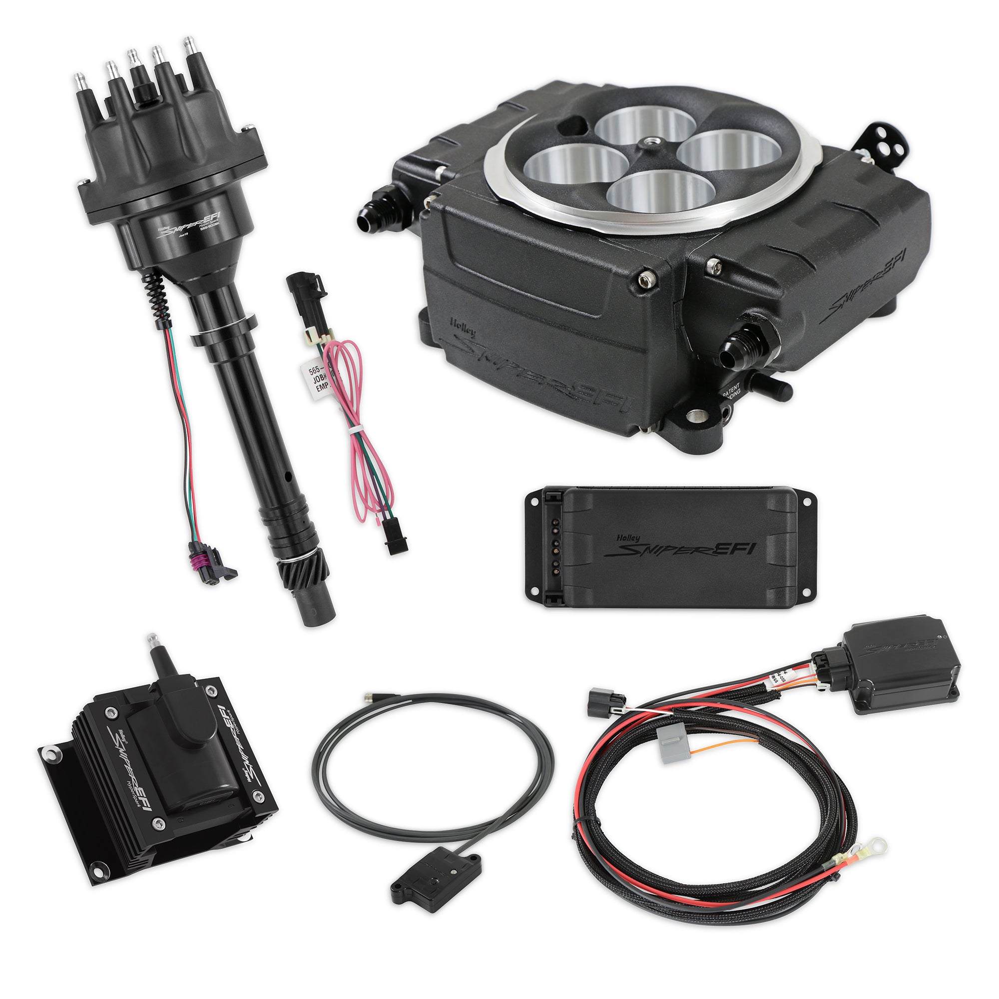 Sniper 2 EFI Bundle Kit SBC BLACK Electronic Fuel Injection Systems Holley