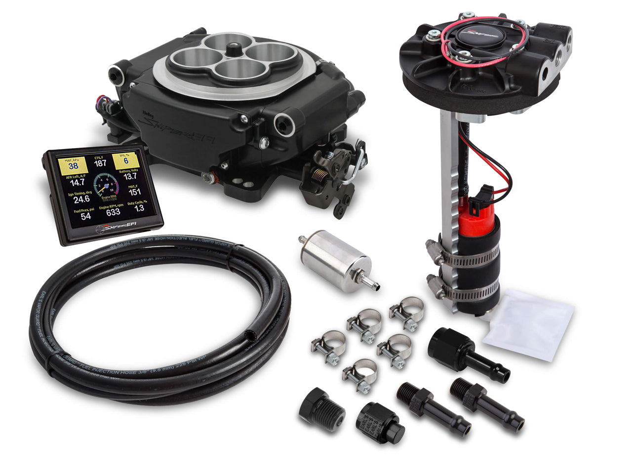 Sniper EFI Master Kit - 4150 - Black Ceramic Electronic Fuel Injection Systems Holley EFI