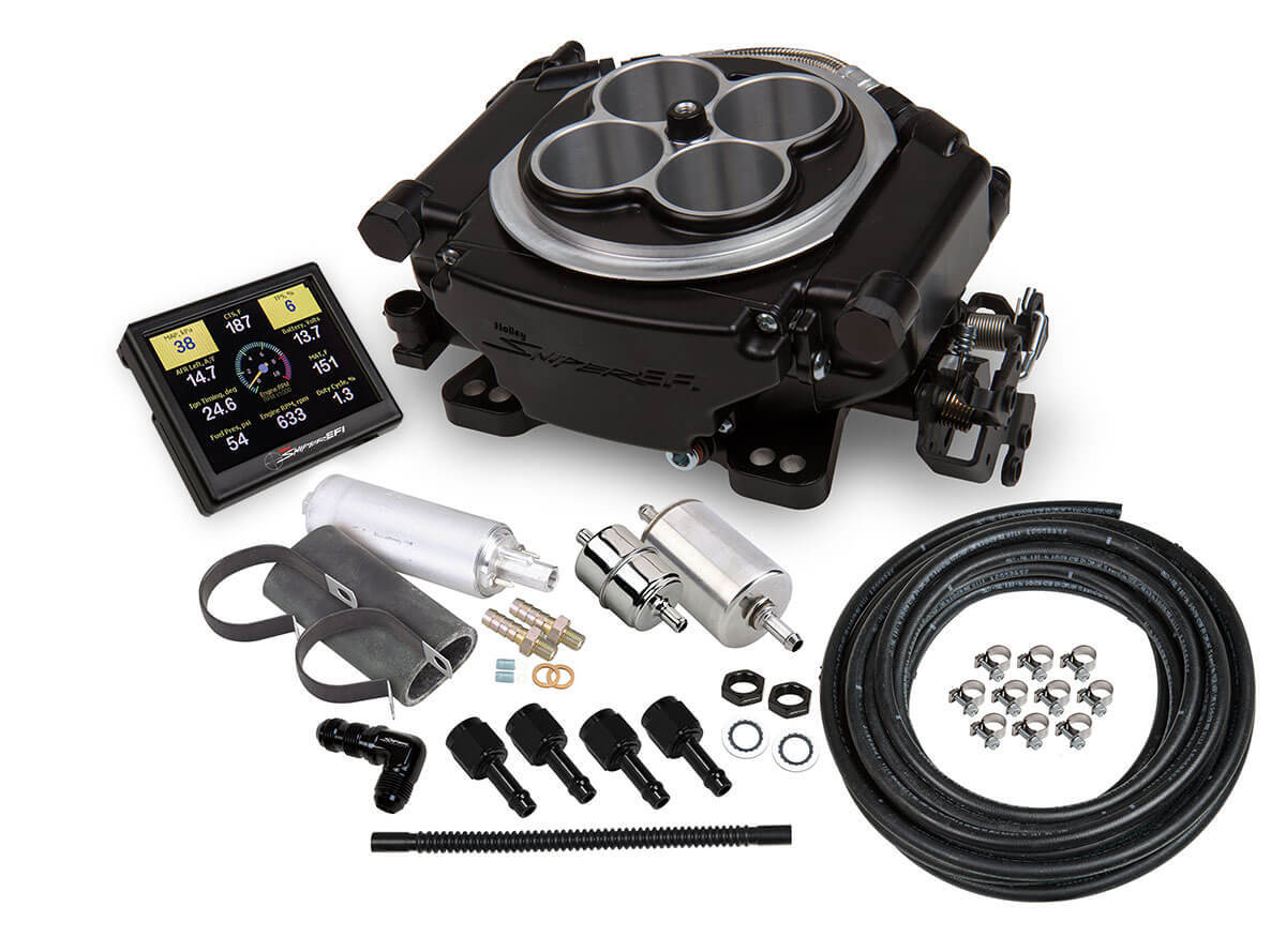 Sniper EFI Master Kit Black Finish Electronic Fuel Injection Systems Holley EFI