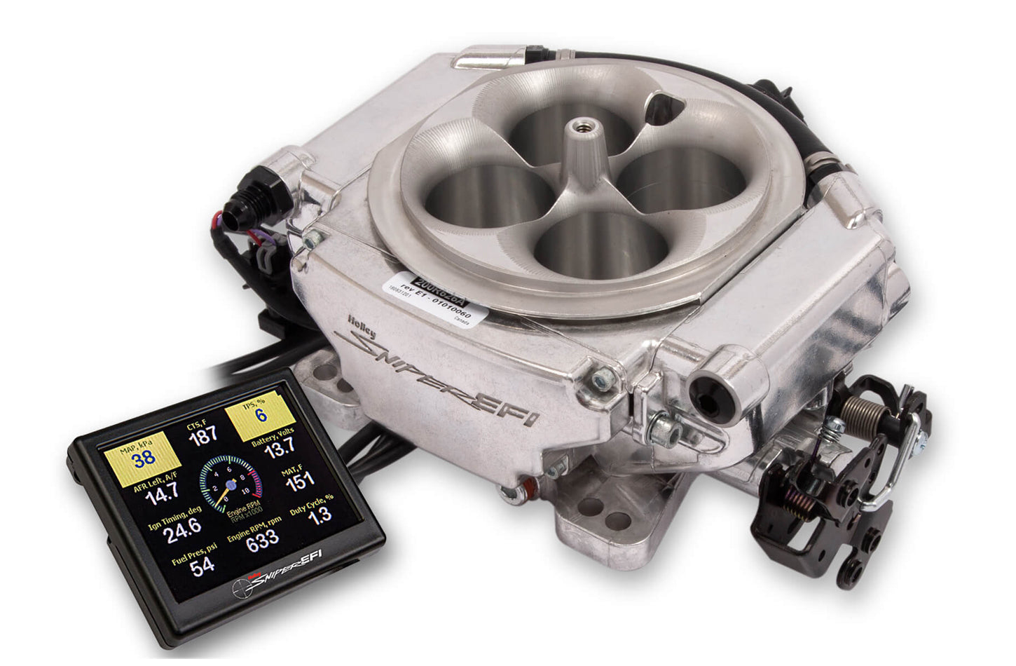 Sniper EFI Xflow System 900 CFM Shiny Finish Electronic Fuel Injection Systems Holley EFI