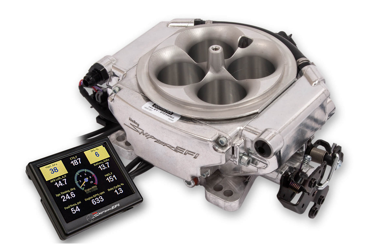 Sniper EFI Xflow System 900 CFM Shiny Finish Electronic Fuel Injection Systems Holley EFI