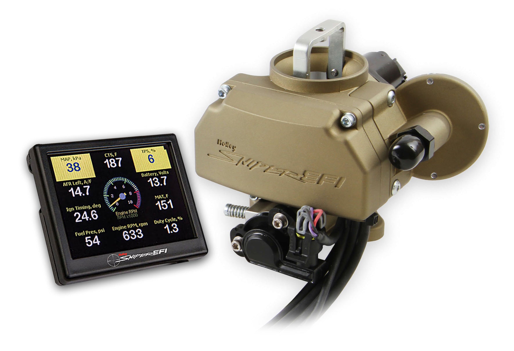 Sniper EFI Autolite 1100 Gold Finish Electronic Fuel Injection Systems Holley EFI