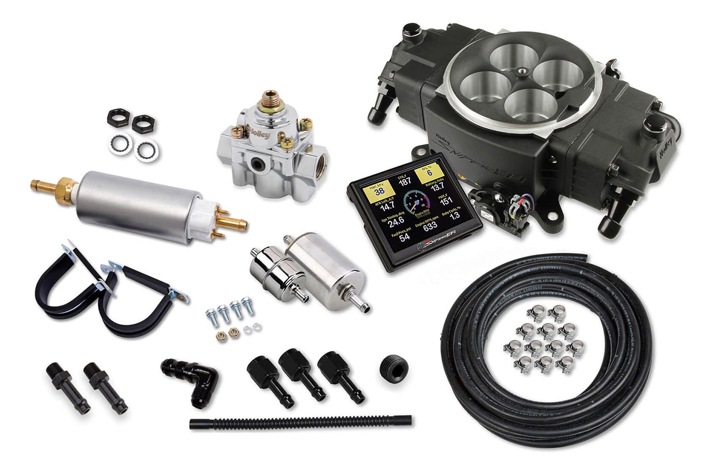 Sniper EFI Stealth 4150 Black Finish Master Kit Electronic Fuel Injection Systems Holley