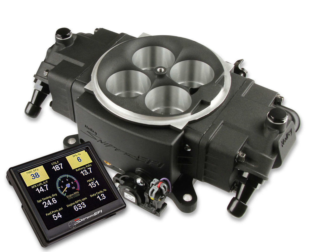 EFI Sniper 4150 Kit Black Finish Electronic Fuel Injection Systems Holley EFI