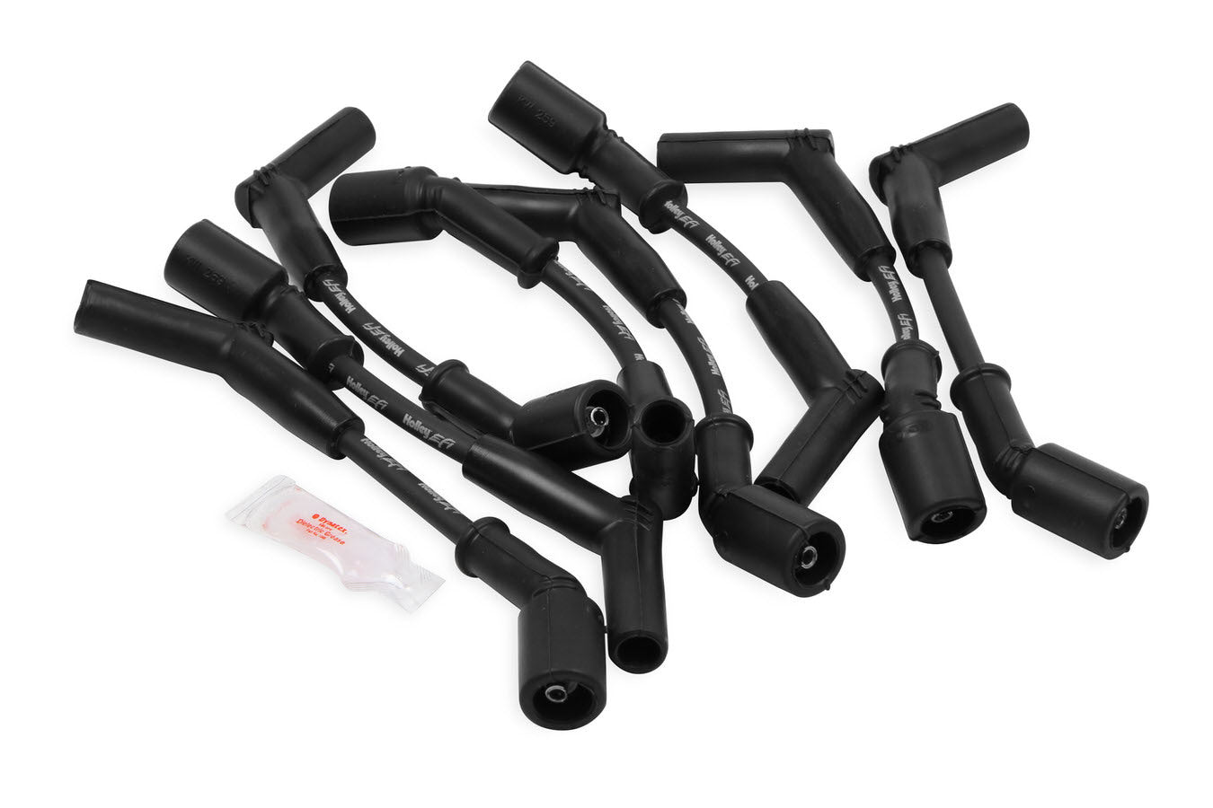 LS 6.2L Spark Plug Wire Set 45-Deg Black Spark Plug Wires Holley EFI