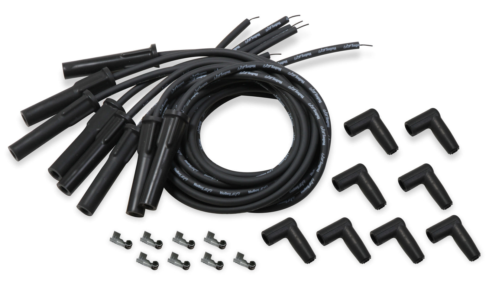 Spark Plug Wire Set Univ GM LS Cut to Fit - Black Spark Plug Wires Holley