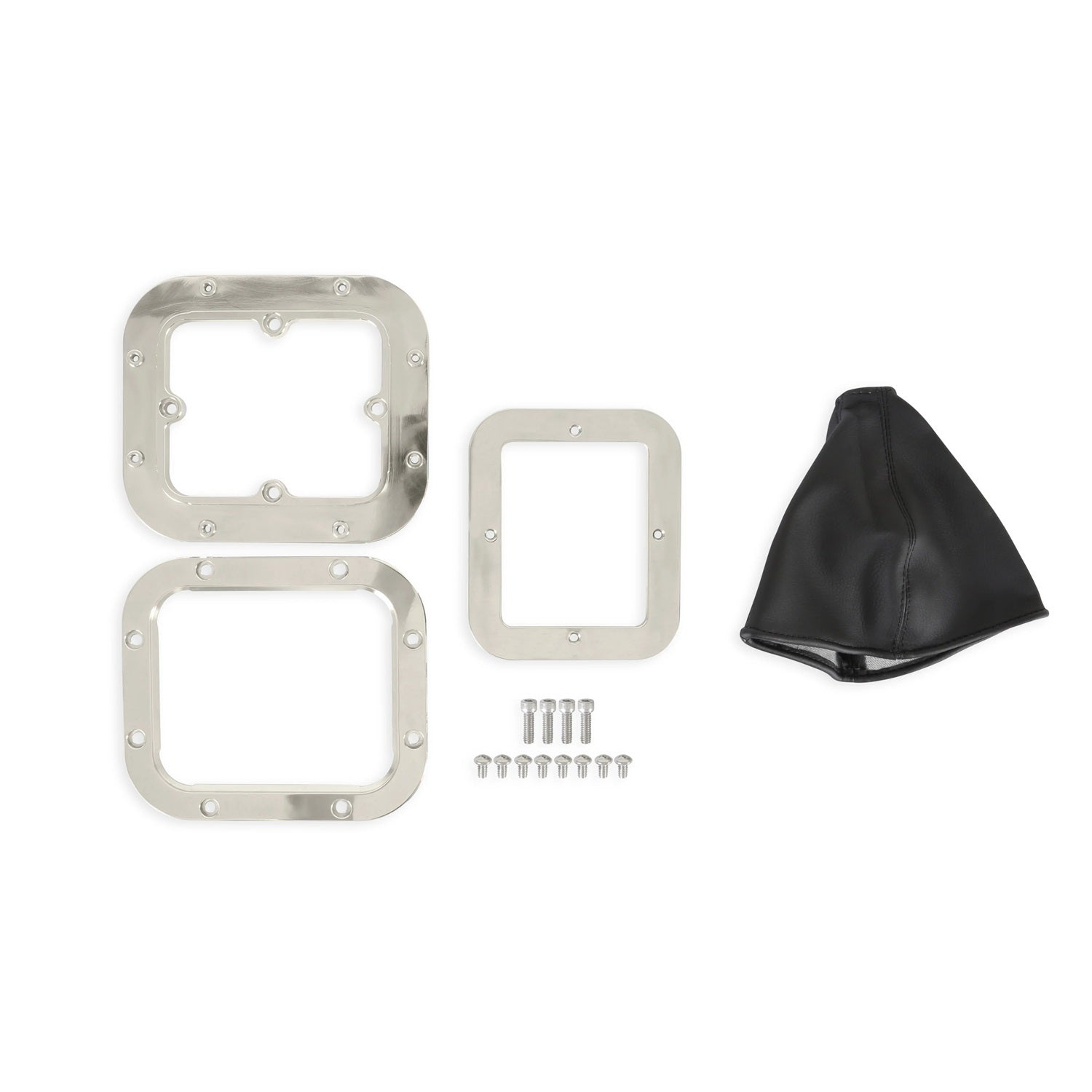 Billet Shifter Bezel Rectangular Shifter Boots and Rings Hurst