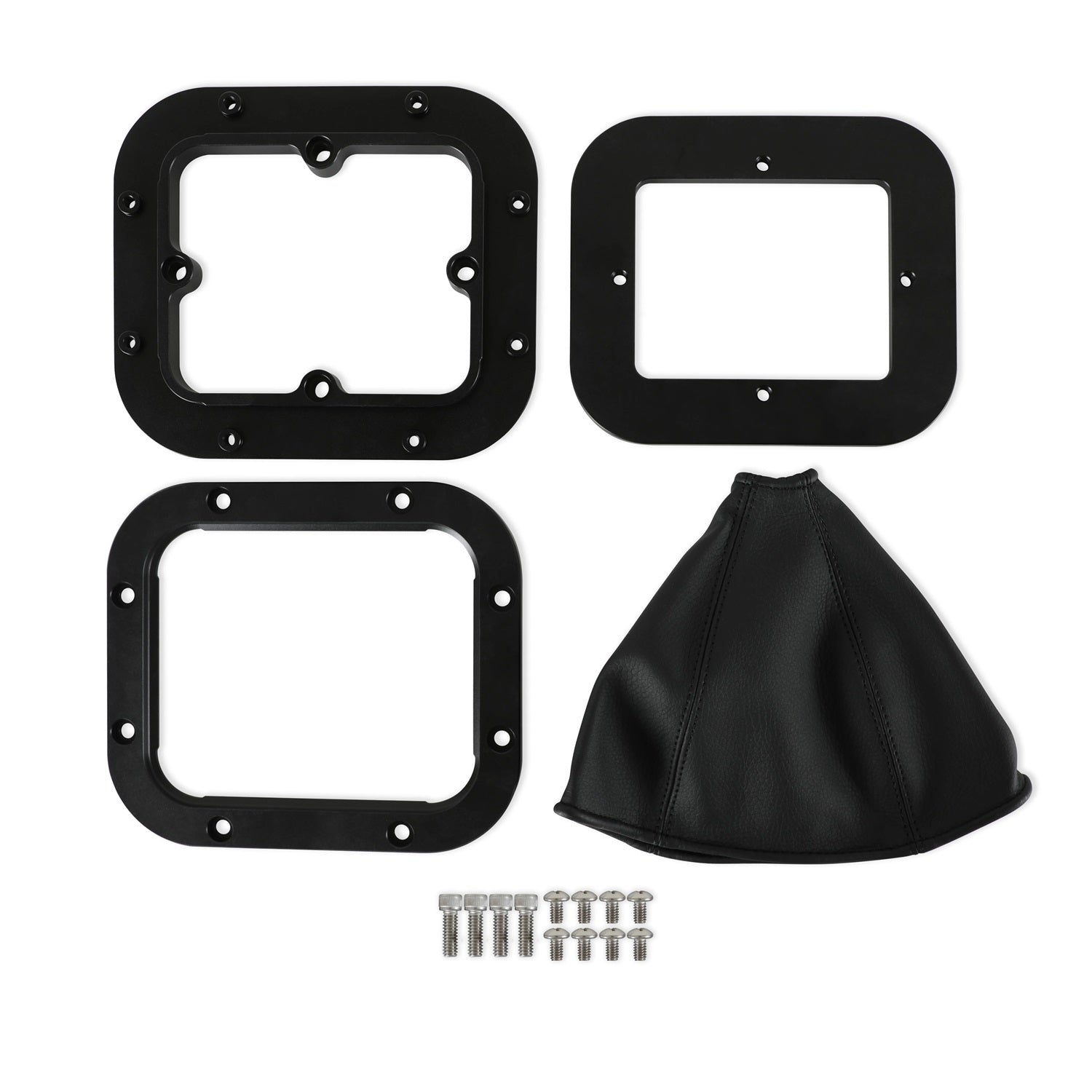 Billet Shifter Bezel Rectangular Shifter Boots and Rings Hurst