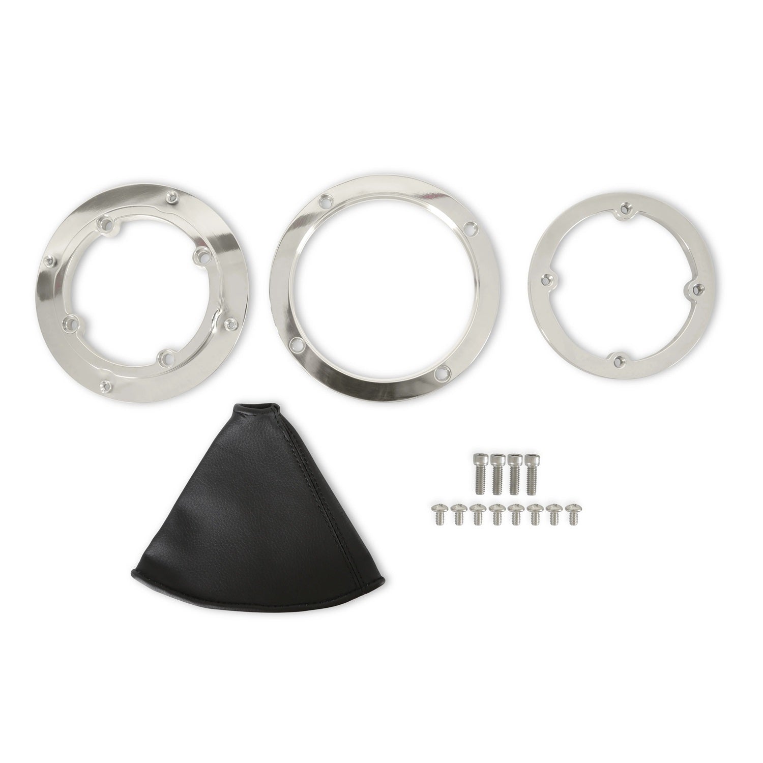 Billet Shifter Bezel Round Shifter Boots and Rings Hurst