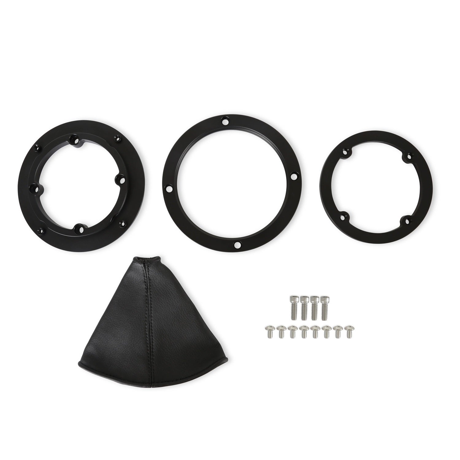Billet Shifter Bezel Round Shifter Boots and Rings Hurst