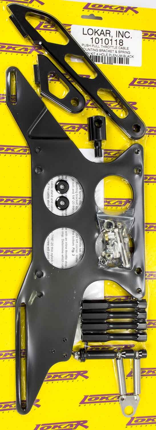 Push/Pull Throttle Cable Mounting Bracket Black Throttle Brackets Lokar