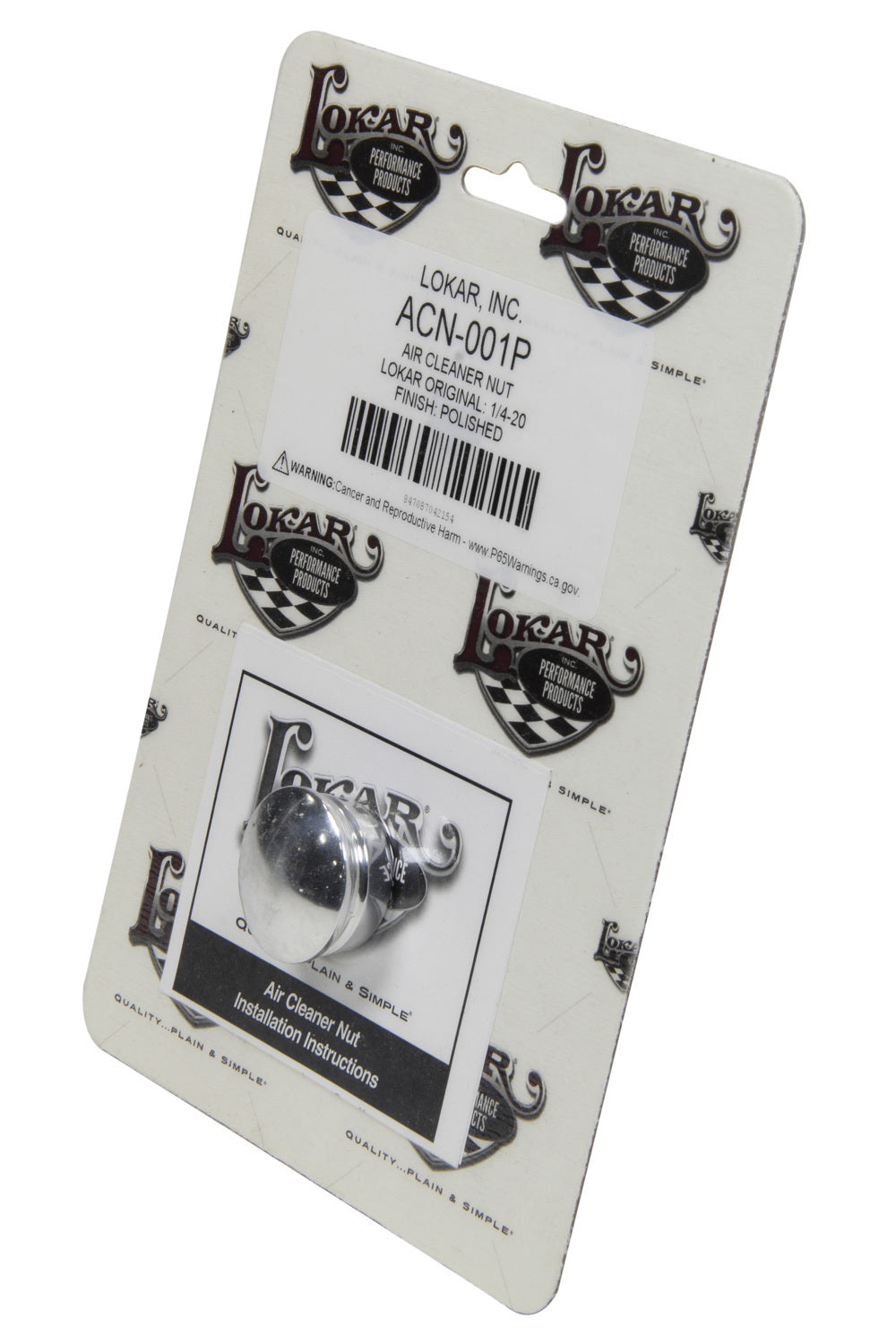 Air Cleaner Nut Lokar Original 1/4-20 Polished Air Cleaner Fastener Kits Lokar