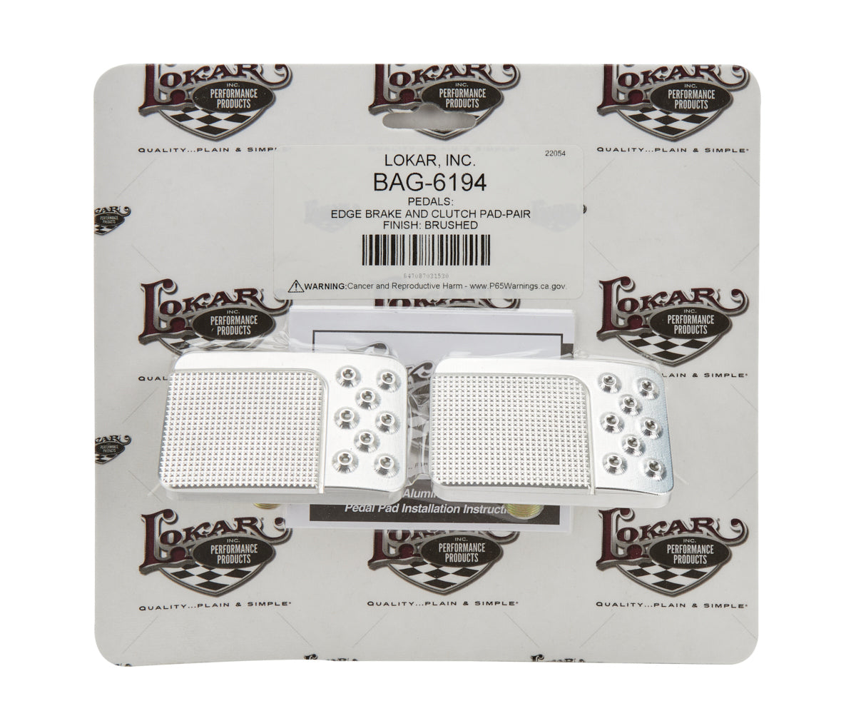 Goolsby Edge Edition Bil Let Aluminum Brake/Clutc Pedal Pads and Components Lokar