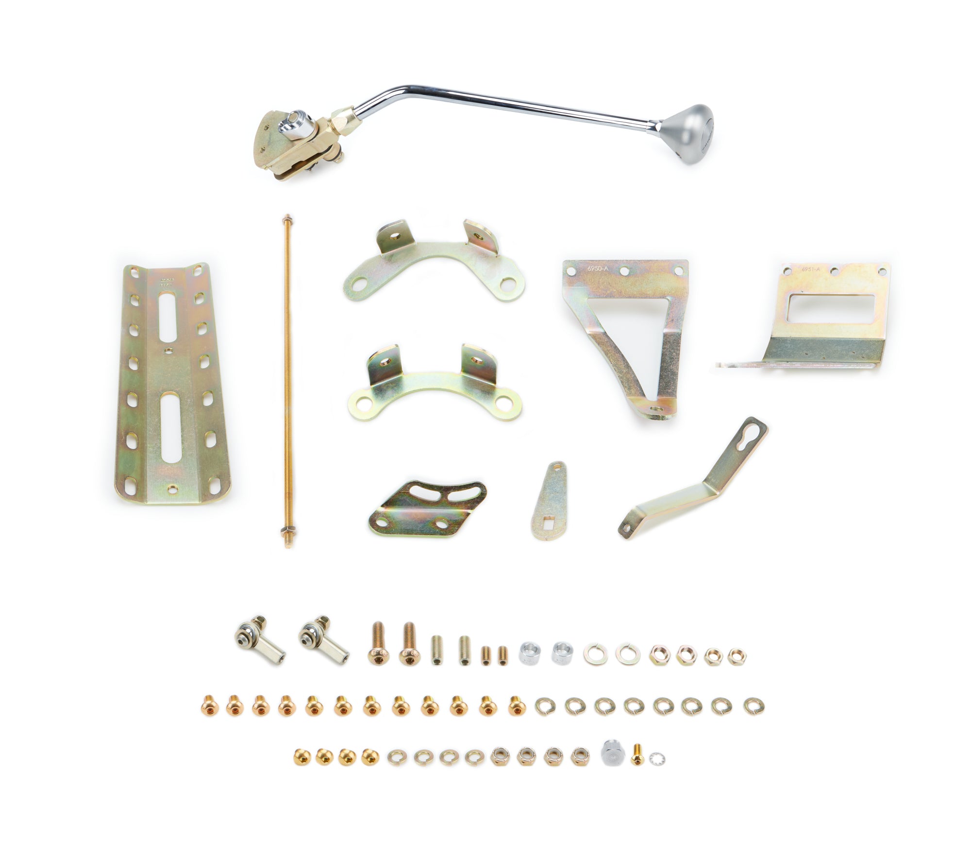 Shifter GM 4L60E Chrome 16in Single Bend Lever Transmission Shifters Lokar