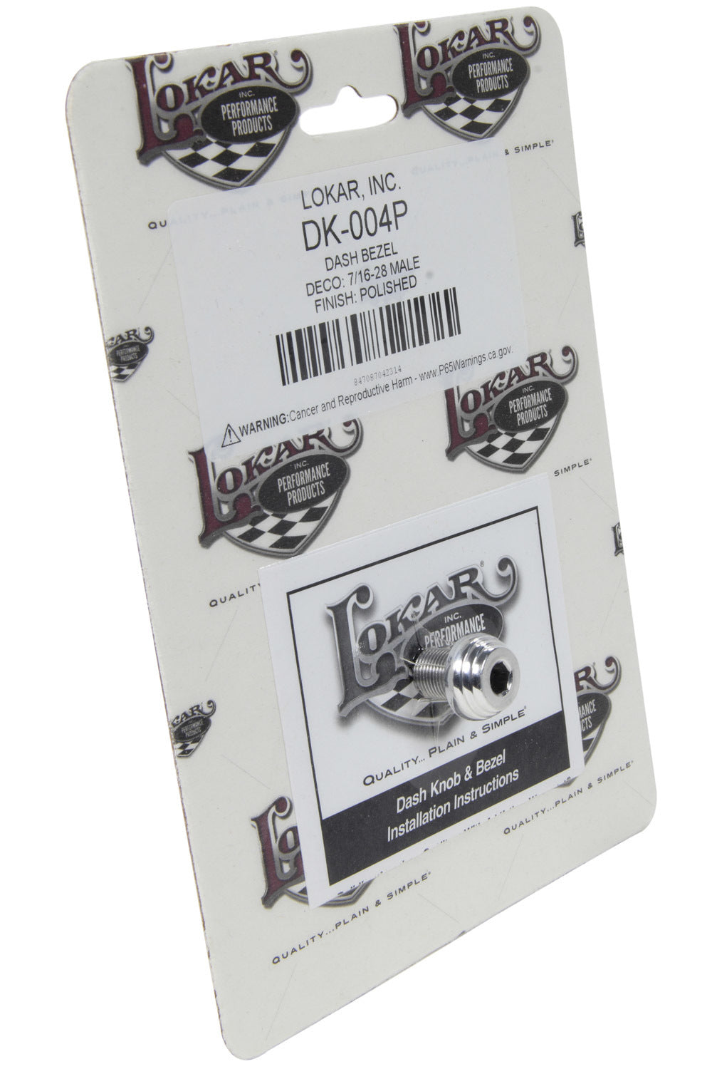 Dash Bezel Deco 7/16 -28 Male Polished Dash Knobs Lokar