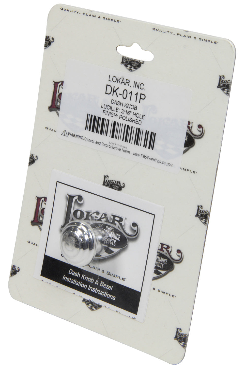 Dash Knob Lucille 3/ 16In Hole Polished Dash Knobs Lokar