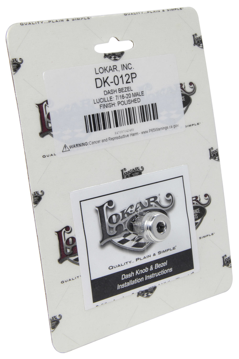Dash Bezel Lucille 7 /16-20 Male Polished Dash Knobs Lokar