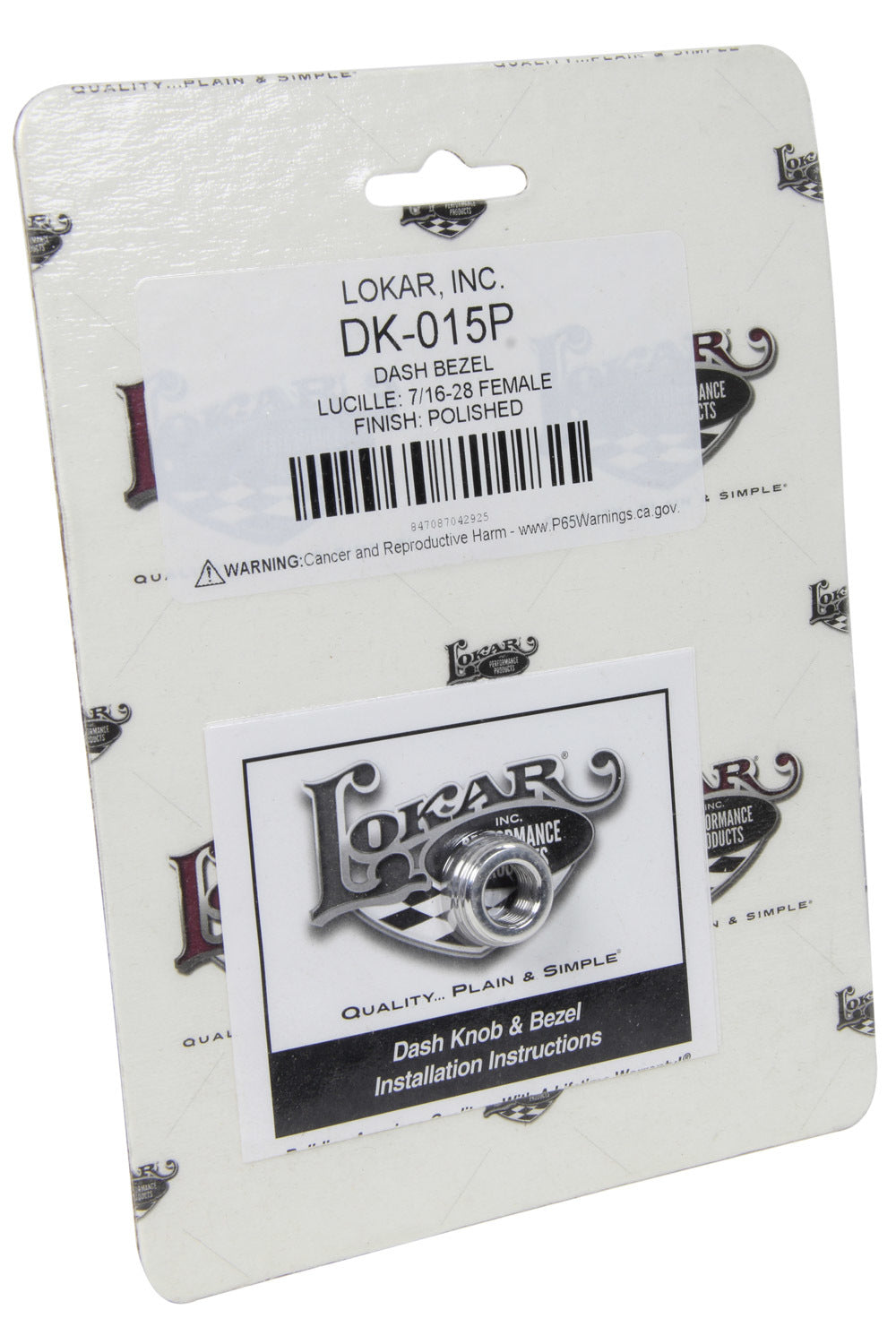 Dash Bezel Lucille 7 /16-28 Female Polished Dash Knobs Lokar