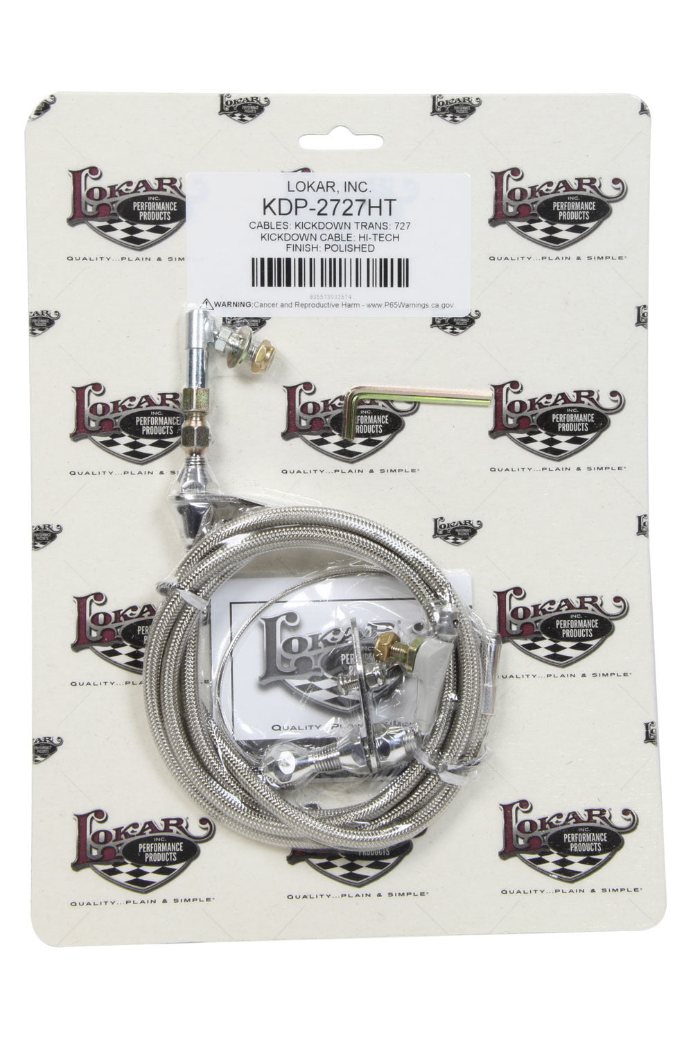 POLISHED HI-TECH 727 KIC KDOWN CABLE Automatic Transmission Kickdowns Lokar