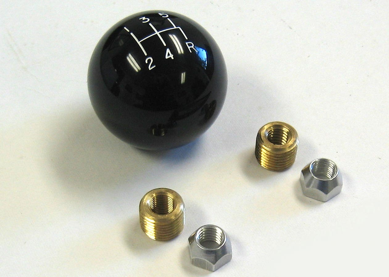 2in Black Shifter Knob 5 Speed 3/8 x 24 Shifter Knobs Lokar