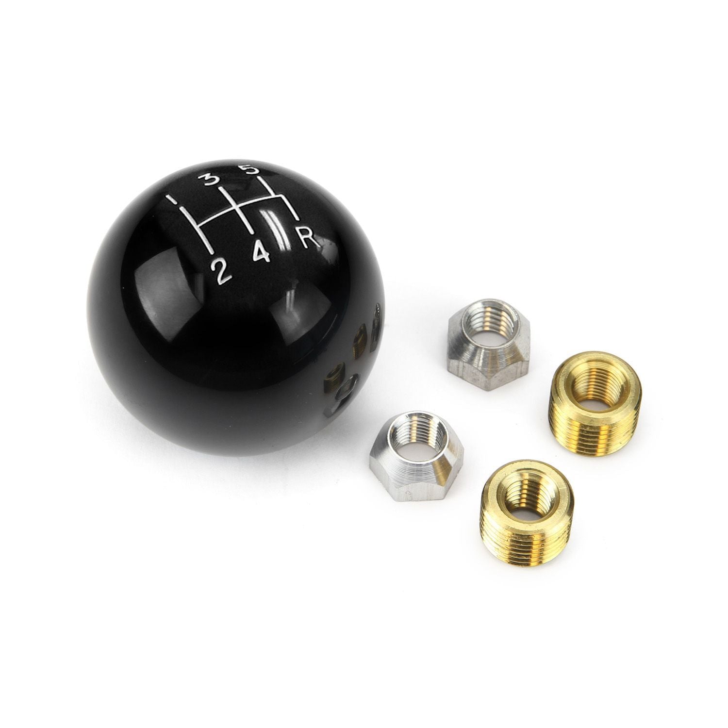 2in Black Shifter Knob 5 Speed 3/8 x 24 Shifter Knobs Lokar