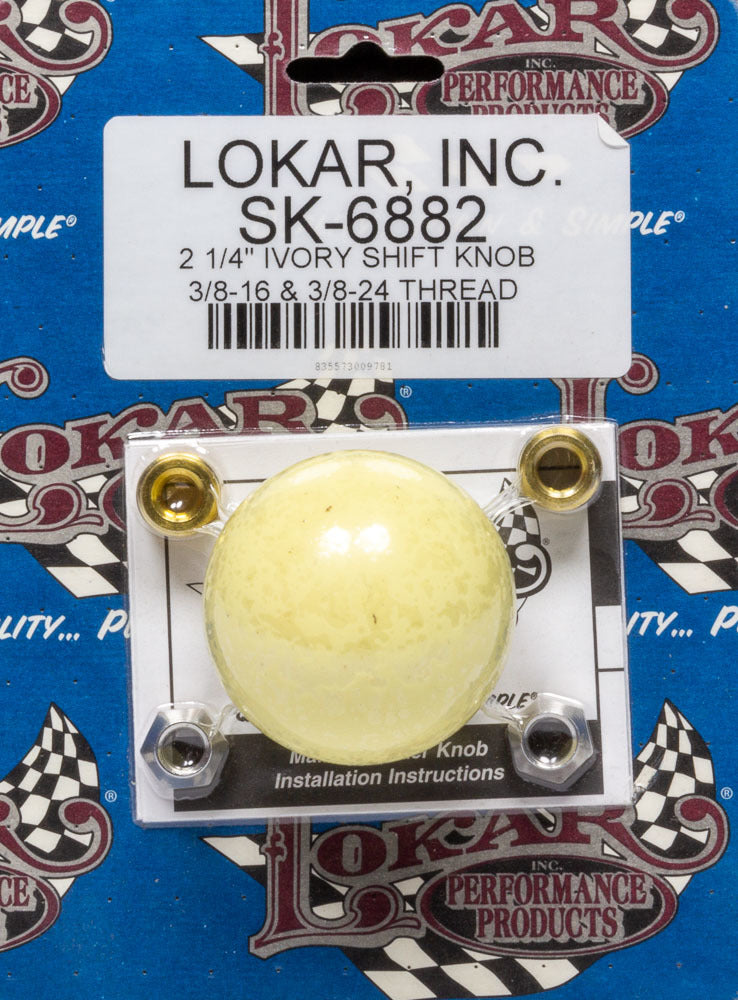 Shift Knob 2-1/4in Ivory Shifter Knobs Lokar