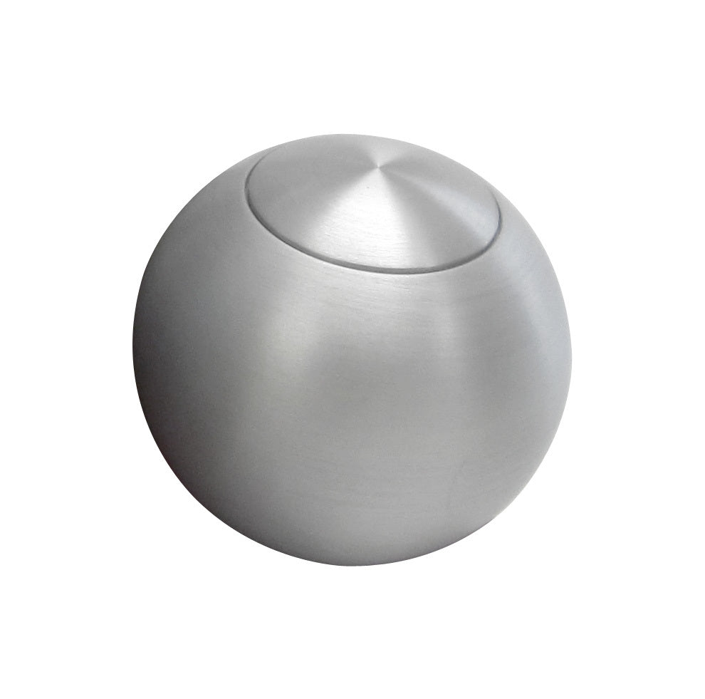 2in Shift Knob Solid Round Brushed w/Button Shifter Knobs Lokar