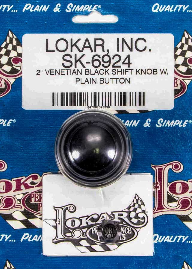 2in Shift Knob Venetian Black w/Button Shifter Knobs Lokar