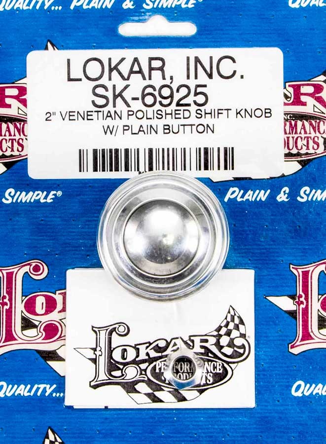 2in Shift Knob Venetian Polished w/Button Shifter Knobs Lokar