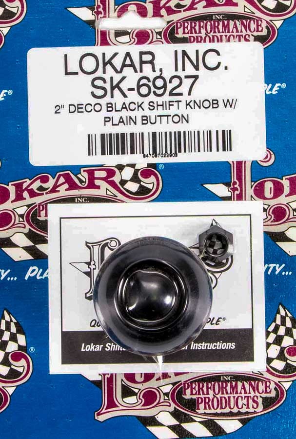 2in Shift Knob Deco Black w/Button Shifter Knobs Lokar