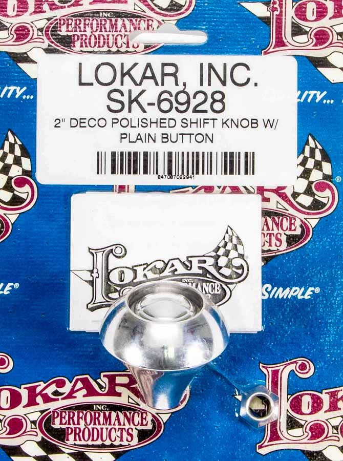 2in Shift Knob Deco Polished w/Button Shifter Knobs Lokar