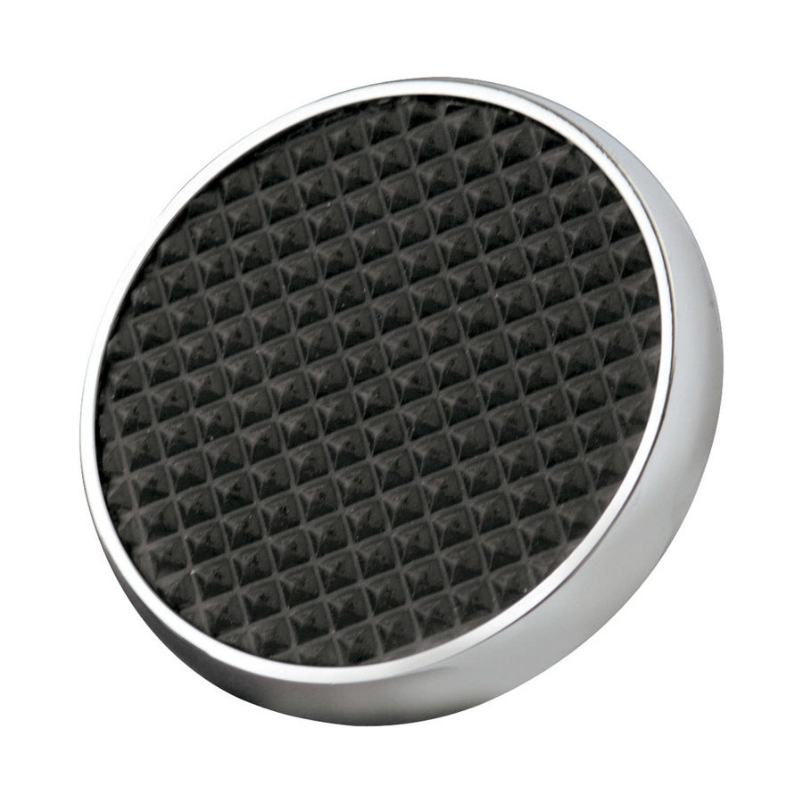 Round Chrome Steel Brake Pad W/Rubber Insert Pedal Pads and Components Lokar