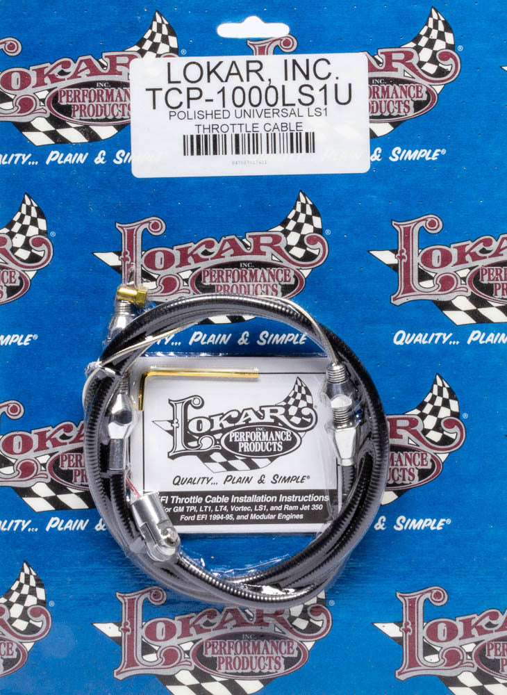 Polished Universal Throt tle Cable LS Engine Throttle Cables Lokar