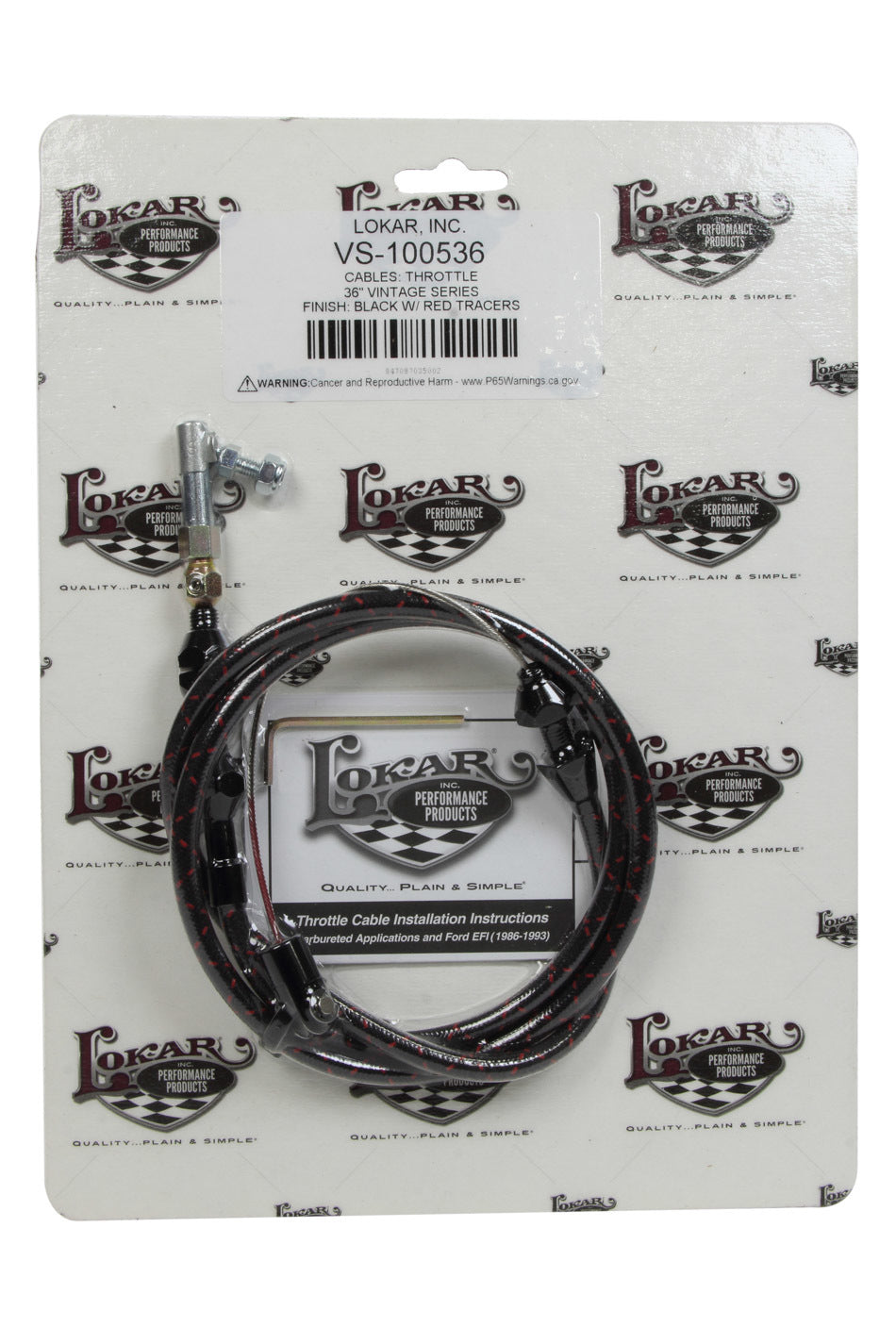 VS Throttle Cable Black Black Wrap w/ Red Tracer Throttle Cables Lokar