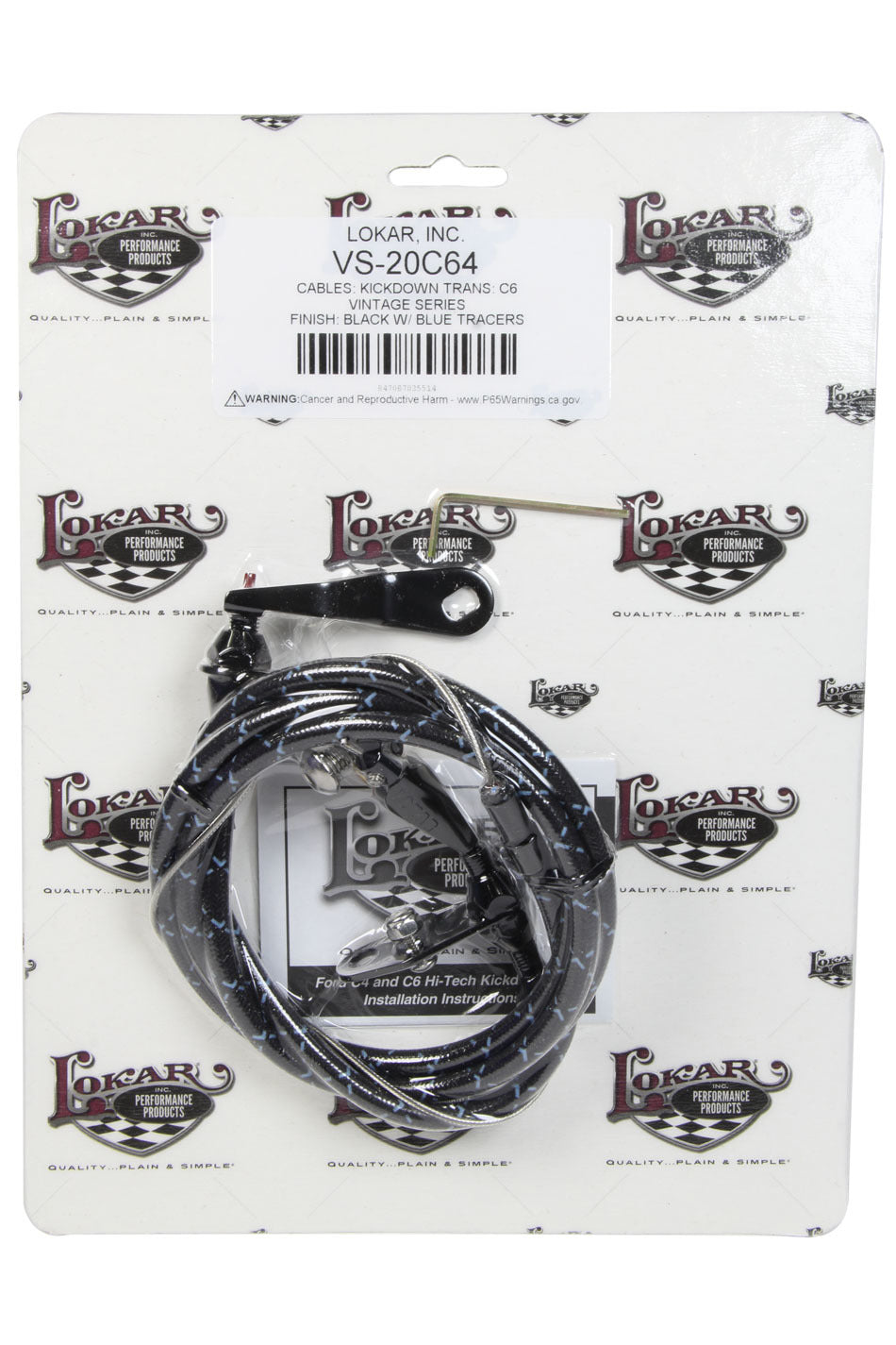 Vintage Series Ford C-6 Kickdown Cable Black Automatic Transmission Kickdowns Lokar