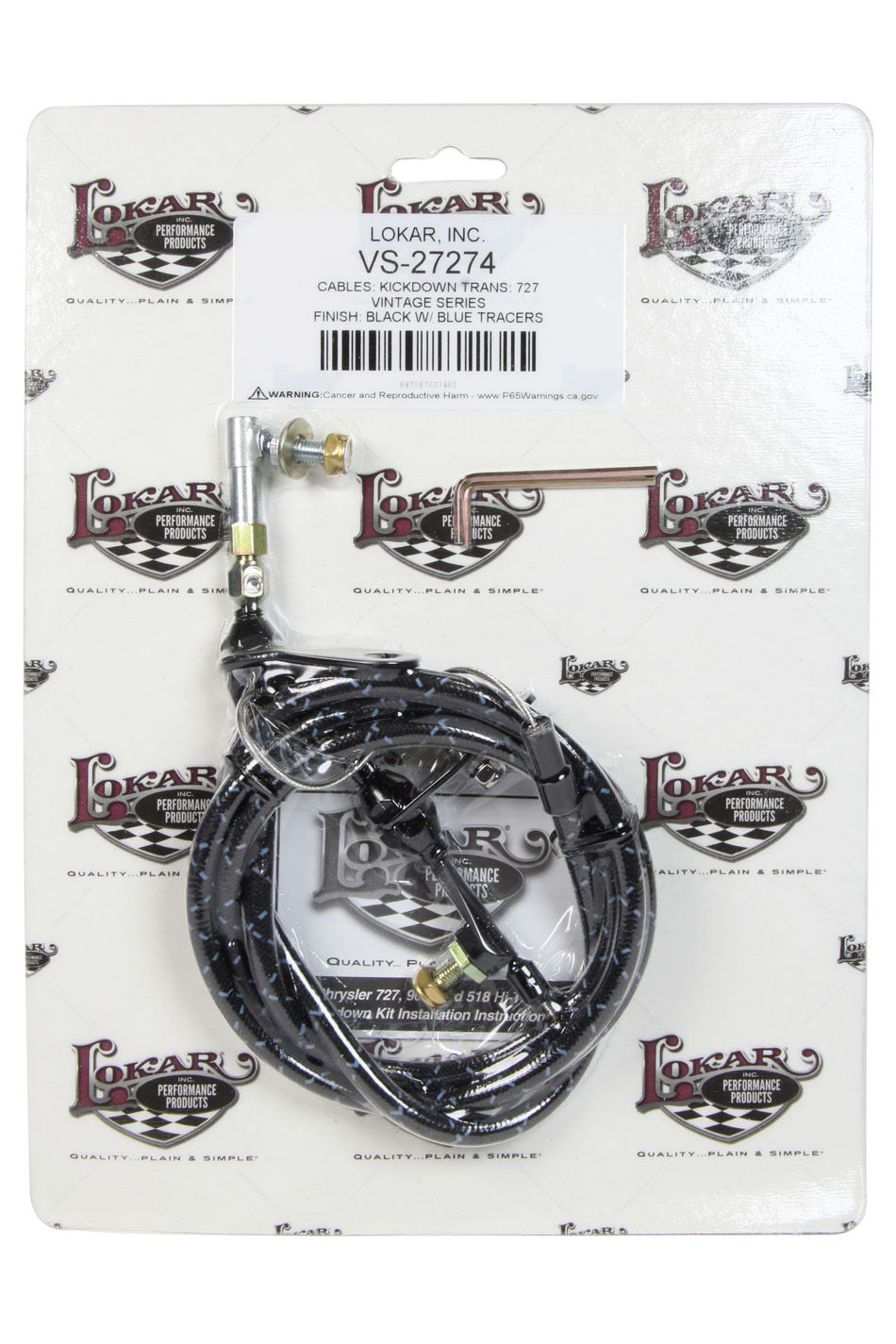 Vintage Series 727 Kickd own Cable Black Wrap Automatic Transmission Kickdowns Lokar
