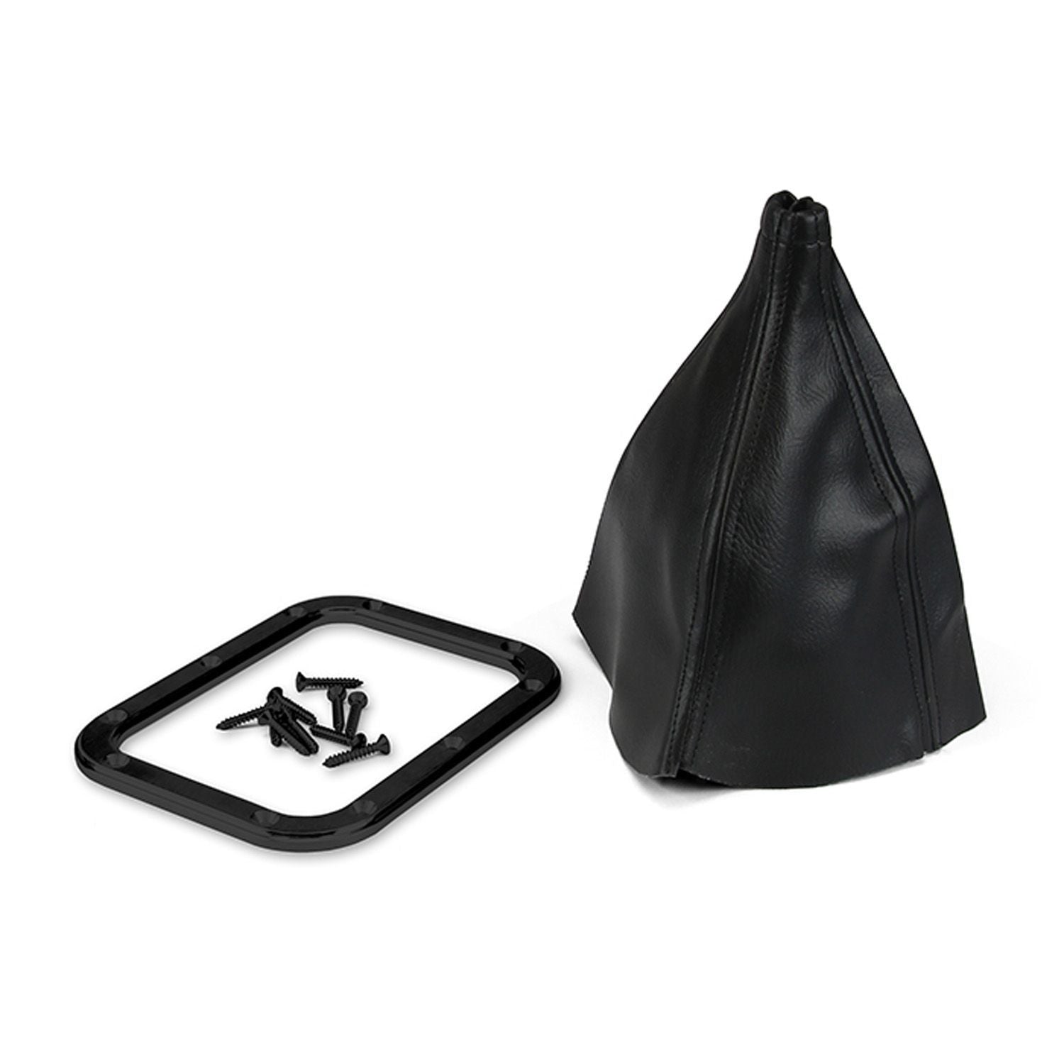 Blk Billet Rectangular Floor Mount Shifter Boot Shifter Boots and Rings Lokar