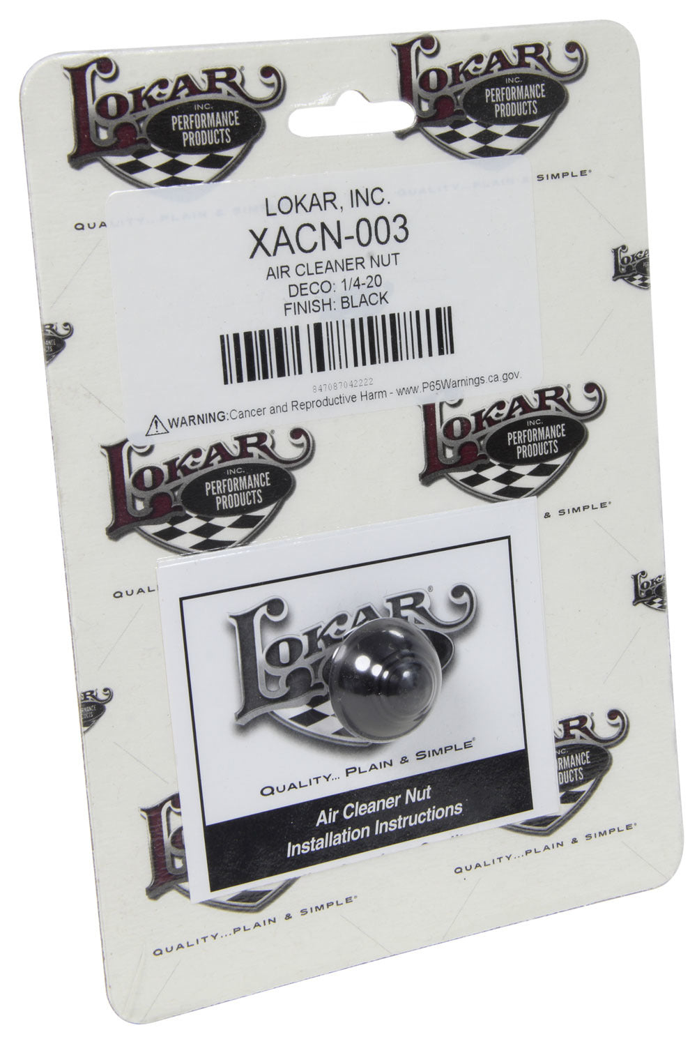 Air Cleaner Nut Deco 1/4-20 Black Air Cleaner Fastener Kits Lokar