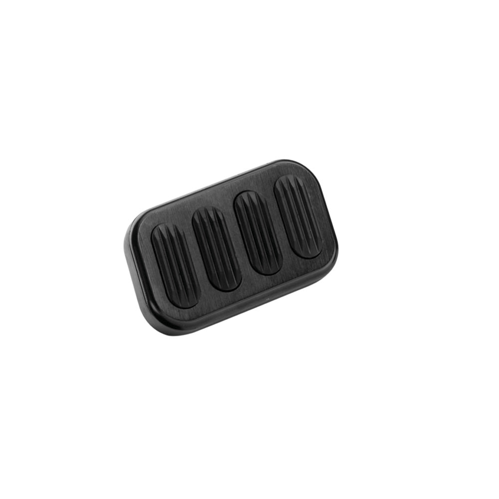 Blk Billet Aluminum Brake Pad w/Rubber Pedal Pads and Components Lokar
