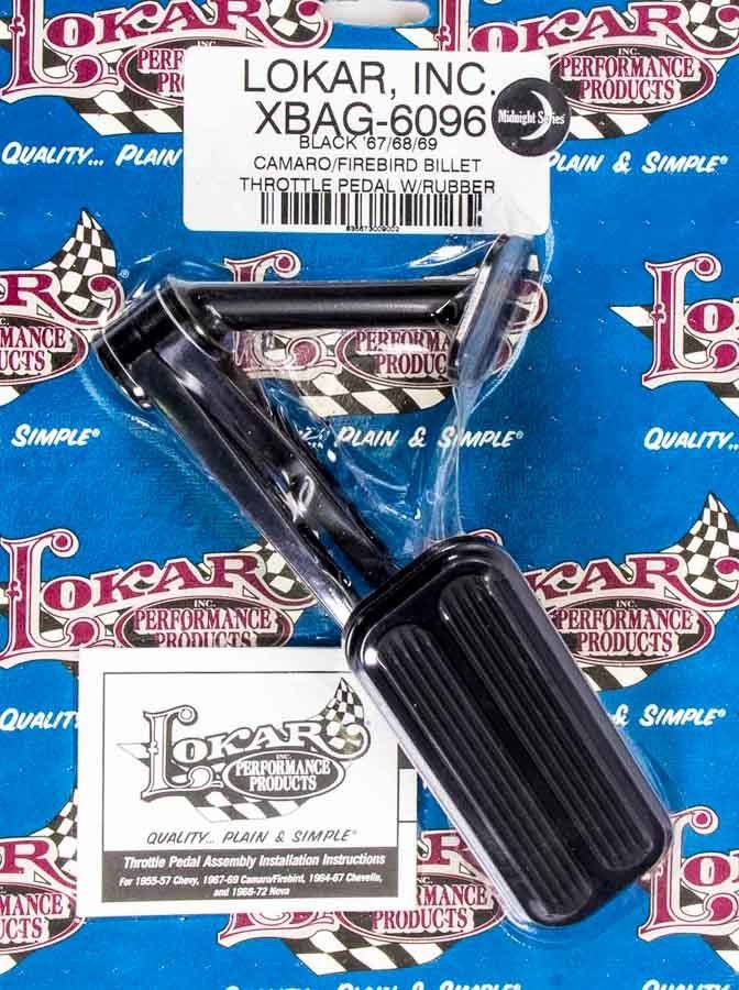 Blk 67-69 Camaro/Firebir Billet Throttle Pad Pedal Assemblies and Components Lokar