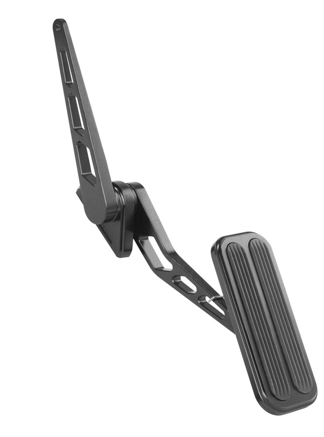 Blk XL Billet Aluminum Throttle Pedal w/Rubber Pedal Assemblies and Components Lokar
