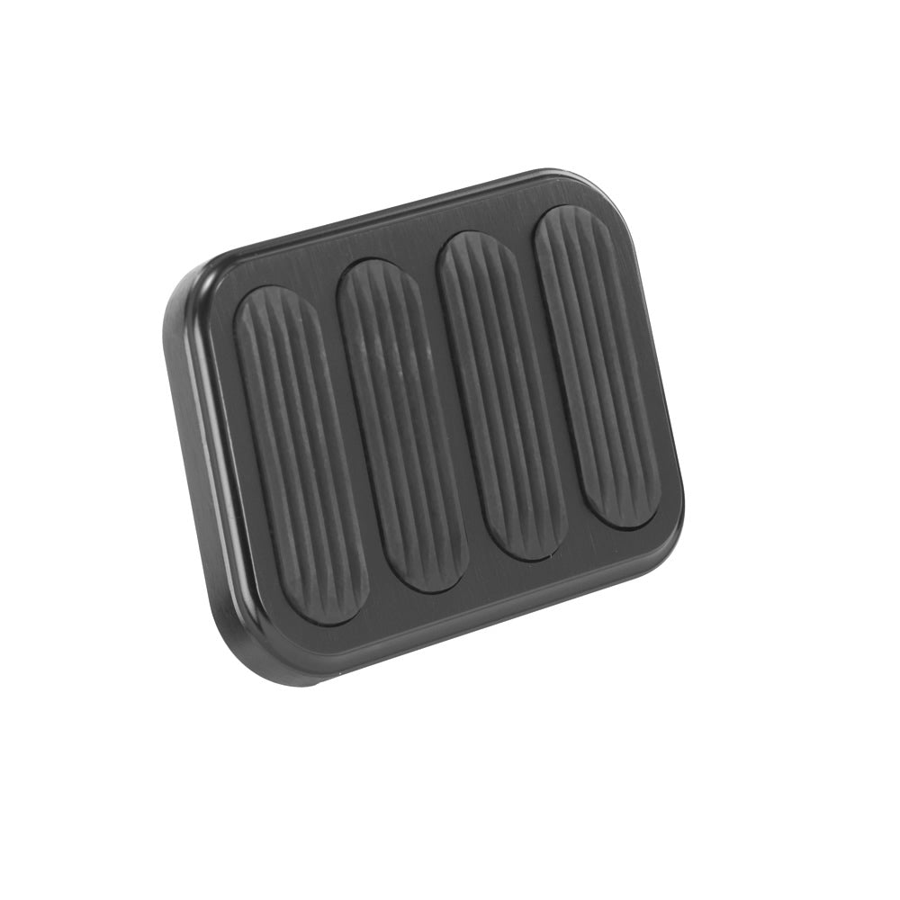 Blk XL Billet Aluminum Brake Pad w/Rubber Pedal Pads and Components Lokar