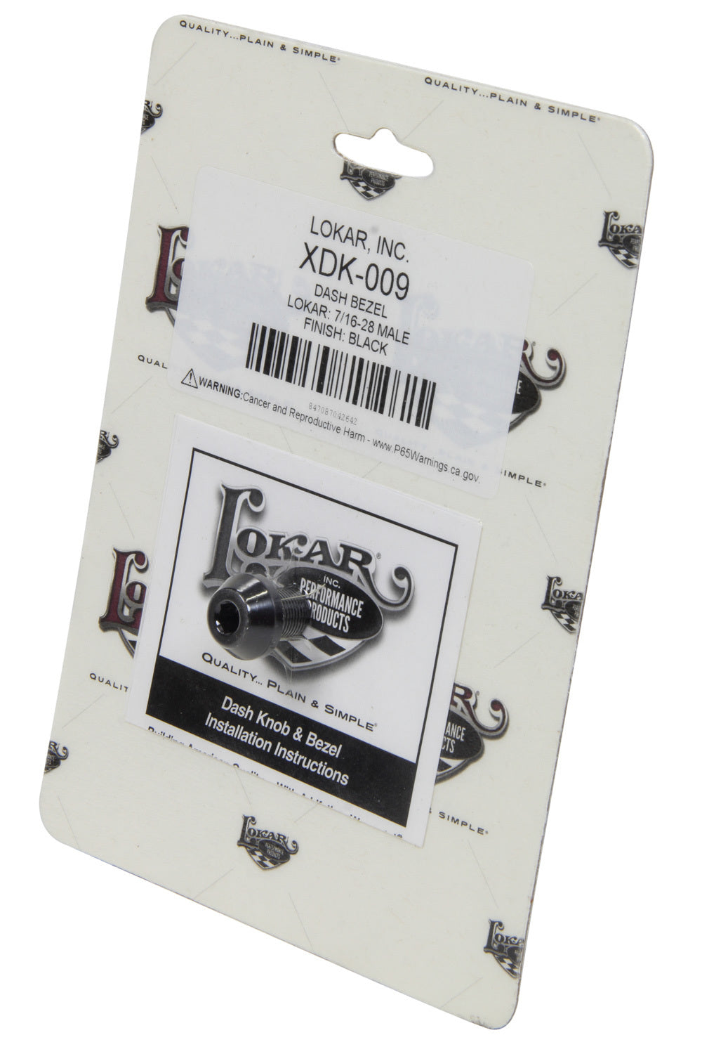 Dash Bezel Deco 7/16 -28 Male Black Dash Knobs Lokar