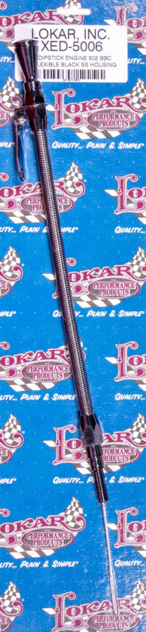 Flexible Engine Dipstick Black GM 502 BBC Engine Oil Dipsticks Lokar