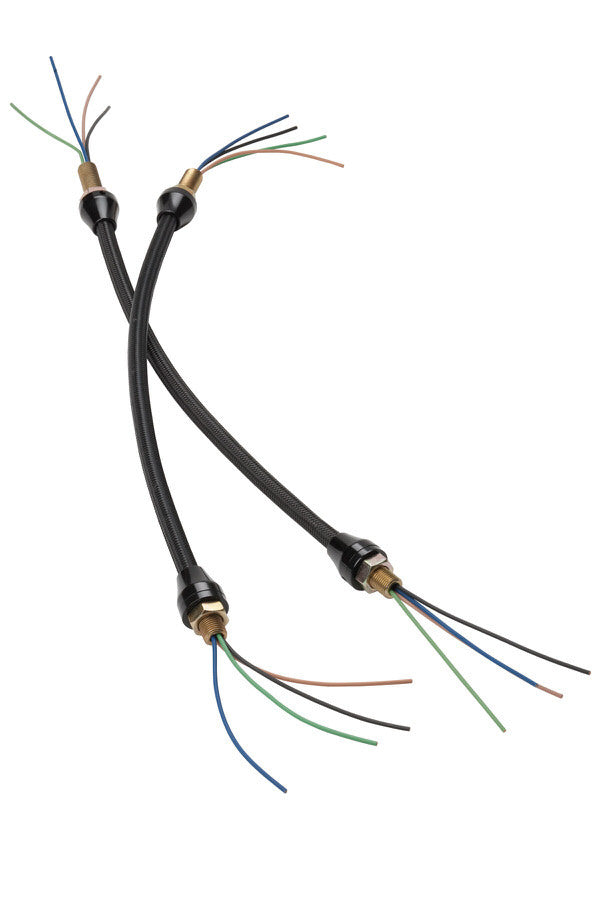 Headlight Braids 14in Long Black Pair Headlight/Tail Light Wiring Harnesses Lokar