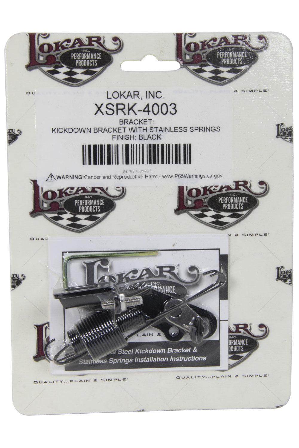 Bracket And Springs Kick Down Black Stainless Ste Automatic Transmission Kickdowns Lokar
