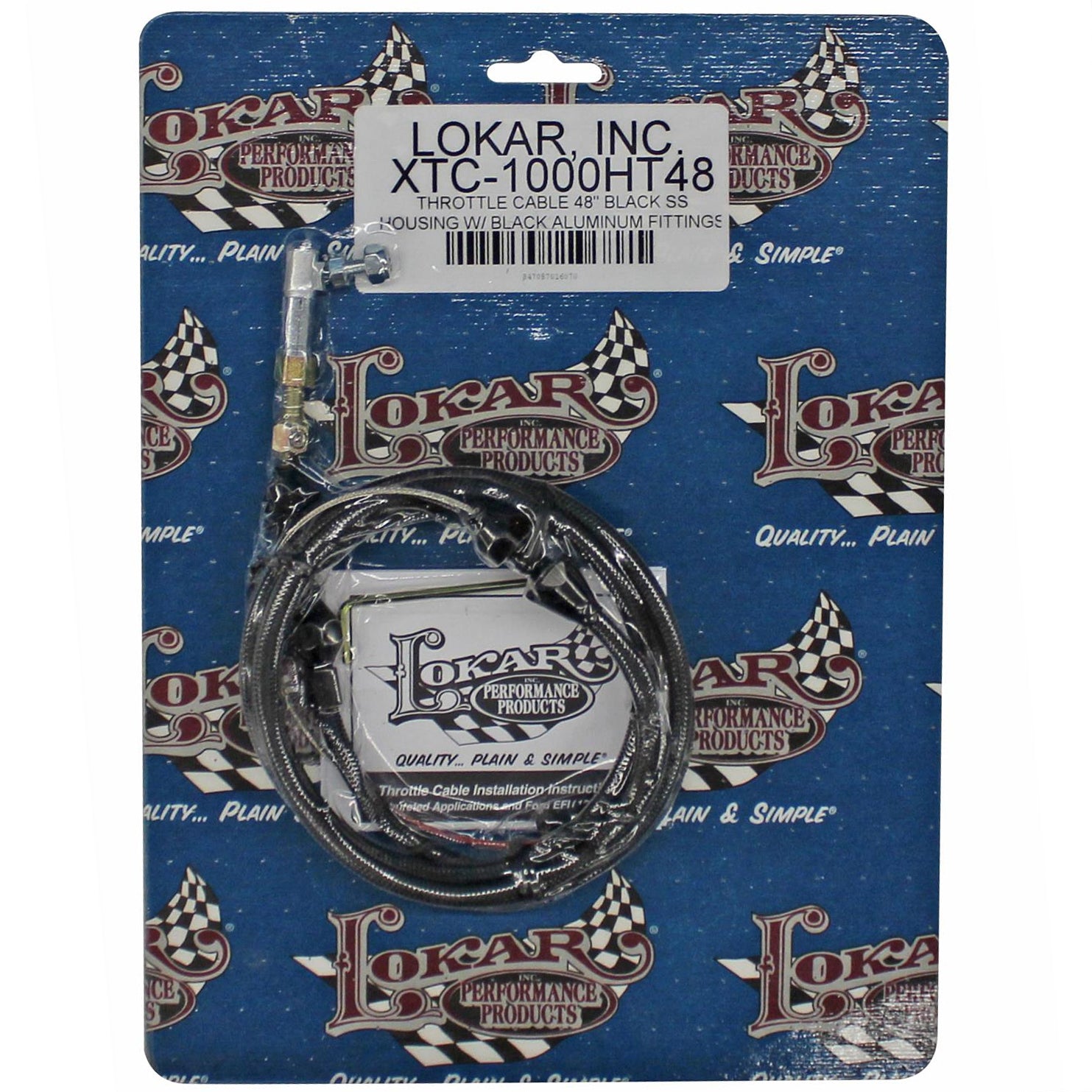 Throttle Cable Housing 48in Stainless Black Throttle Cables Lokar